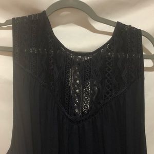 Lane Bryant Navy Belted Maxi Dress with Pockets